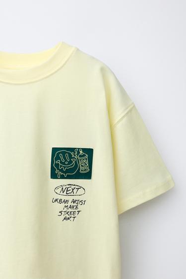 GRAFFITI PRINT T-SHIRT - Lime by Zara - Image 2