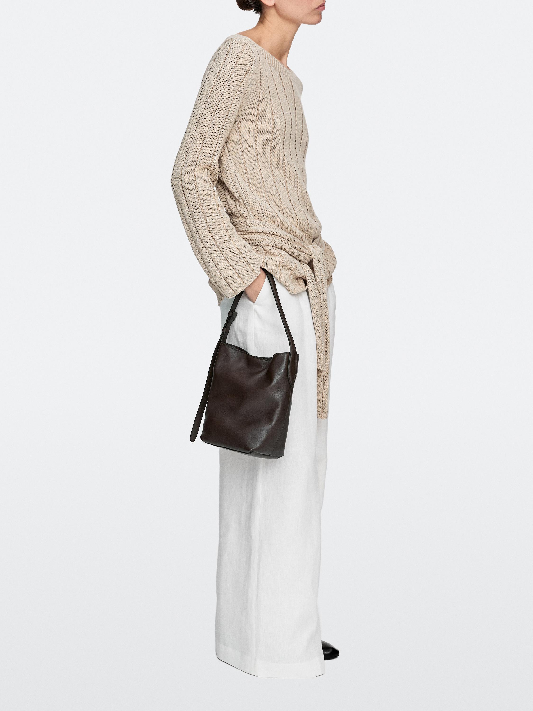 Nappa leather mini bucket bag