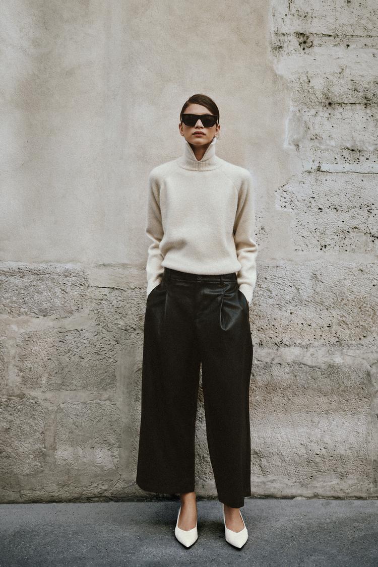 DARTED LEATHER EFFECT CULOTTES
