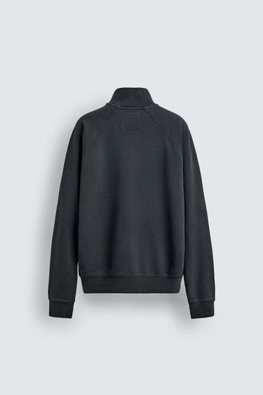 WASHED QUARTER-ZIP SWEATSHIRT - Anthracite grey by Zara - Image 6