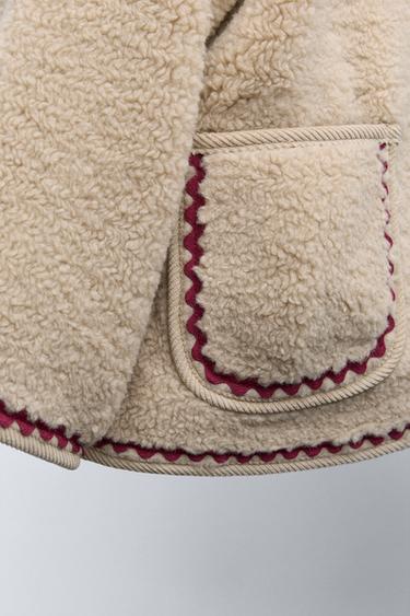 VESTE EFFET MOUTON ONDULINE DOUBLURE POLAIRE - Beige clair de Zara - Image 5