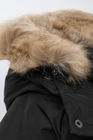 LONG WATER-REPELLENT AND WIND-RESISTANT FEATHER DOWN PUFFER JACKET - Black by Zara - Image 7