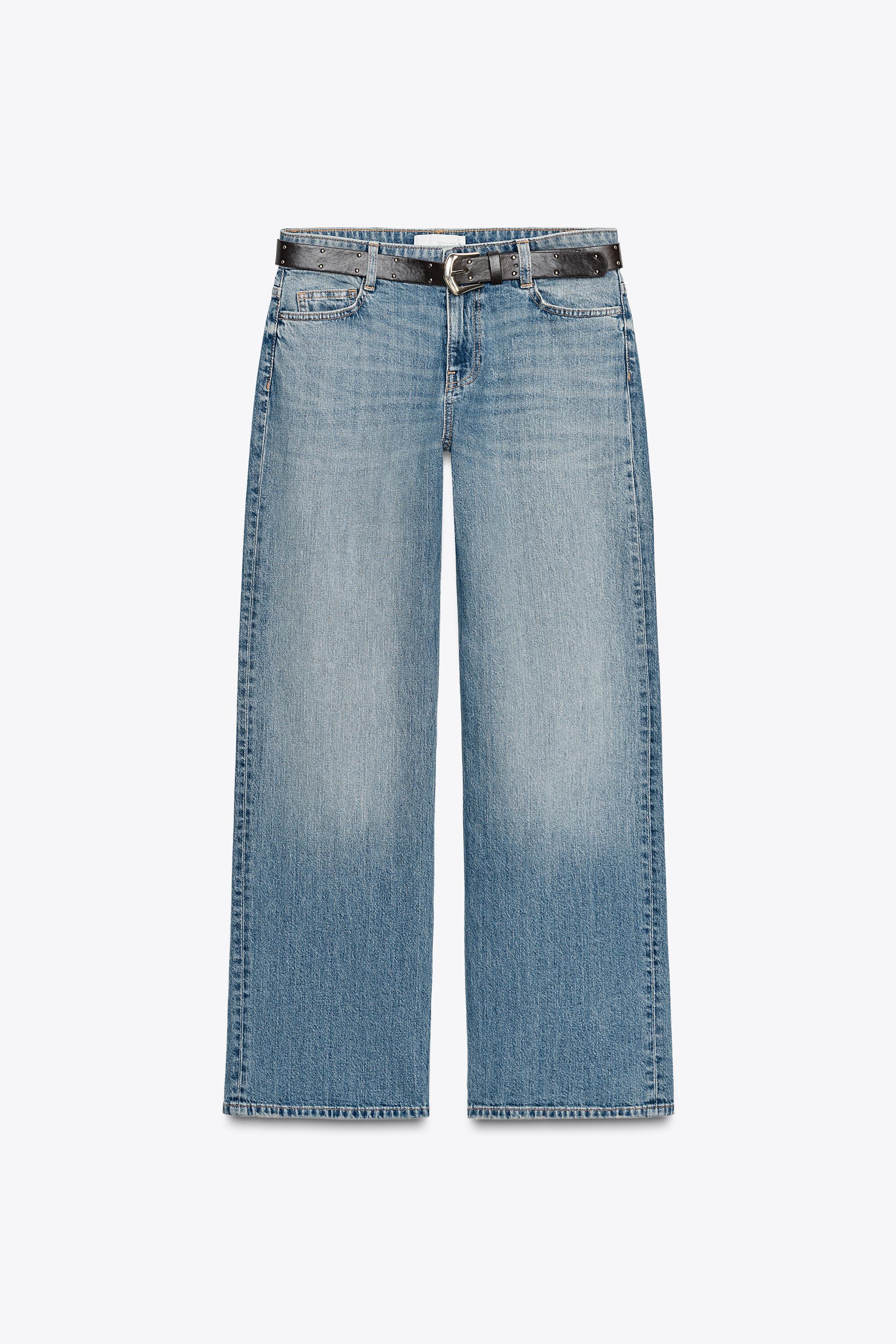 その他 ma Z1975 HIGH-WAISTED STRAIGHT ANKLE JEANS - Mid-blue | ZARA