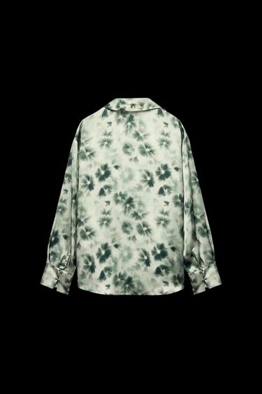 Zara SATIN EFFECT BASIC SHIRT - Multicolored