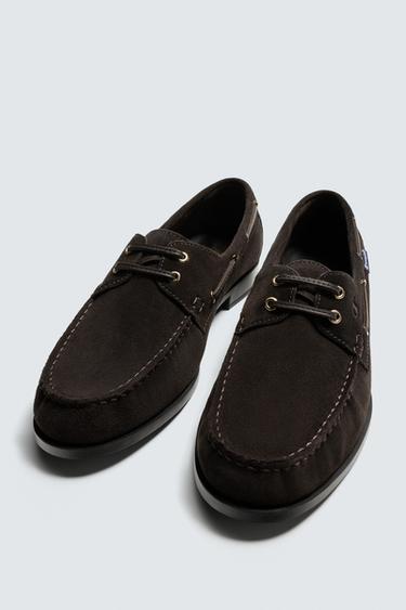 CHAUSSURES BATEAU EN CUIR CHAMPION ® X ZARA - Marron de Zara - Image 4