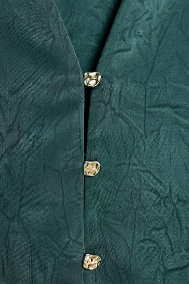 RUFFLED BLOUSE - Duck green by Zara - Image 6