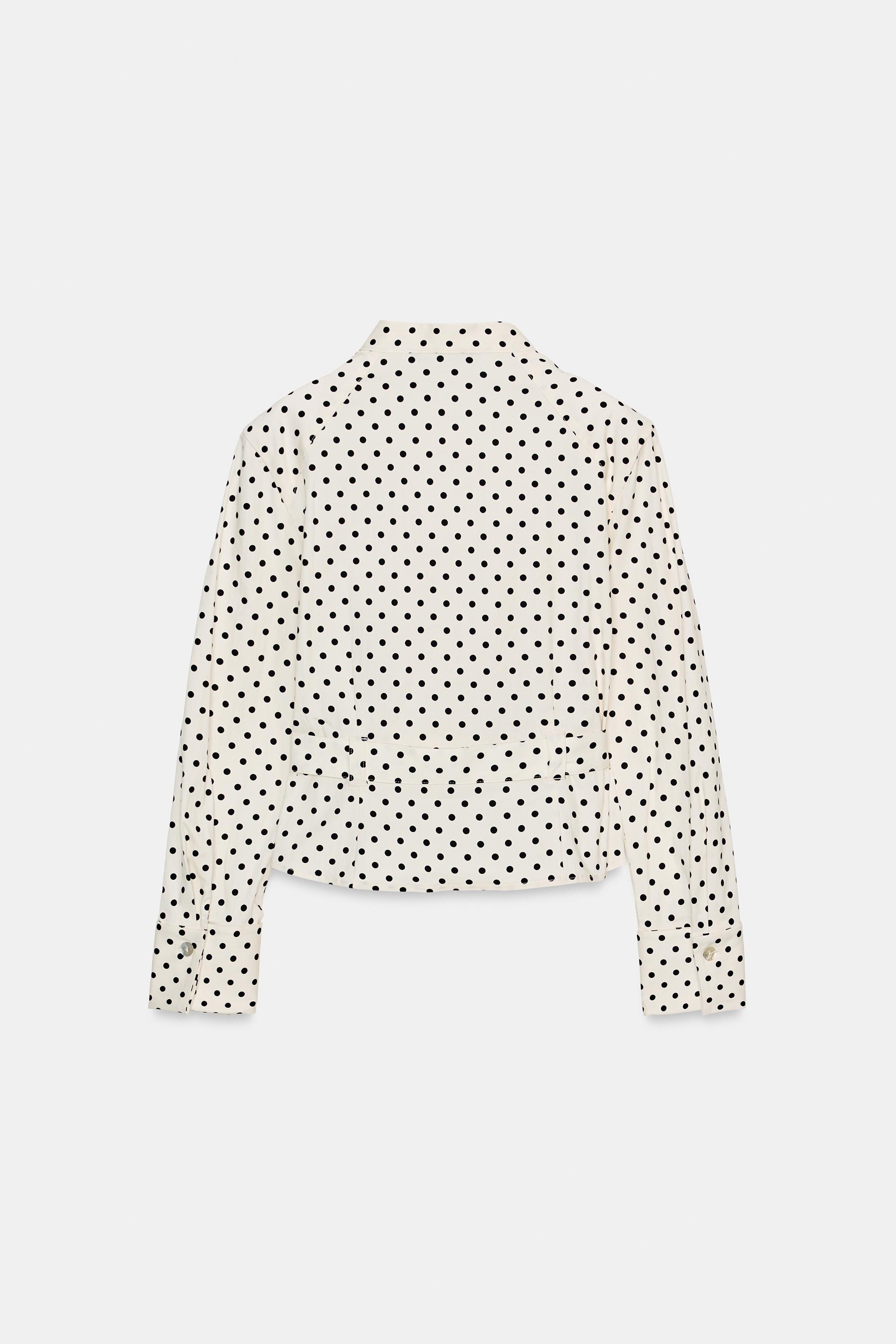 完売品⭐︎ZARA ドット柄シャツジャケット XS ホワイト/ブラック ドット柄シャツジャケット - ホワイト/ブラック | ZARA Japan / 日本