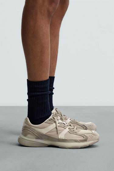 MEIAS CANELADAS - Azul-marinho-escuro da Zara - Imagem 0