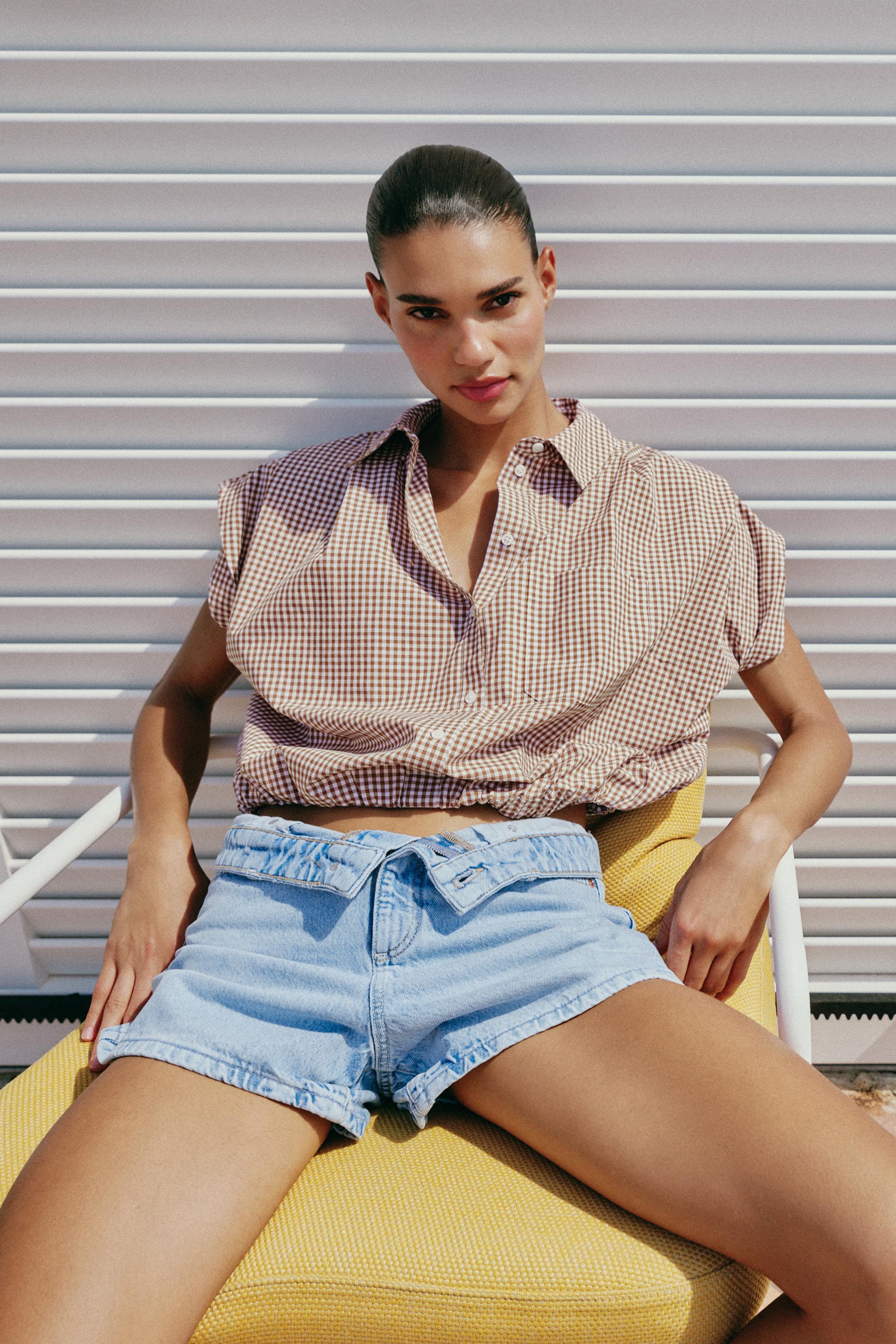Zara Z1975 ORTA BEL MOM FIT ŞORT görsel 5