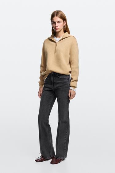 Zara Mid-waist flare fit jeans - Black - Image 0