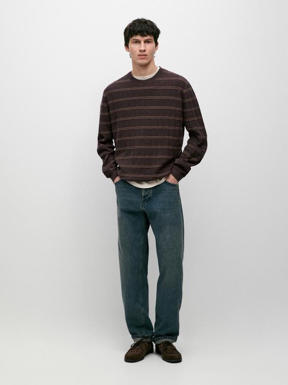 Striped knit crew neck sweater from Zara - $160