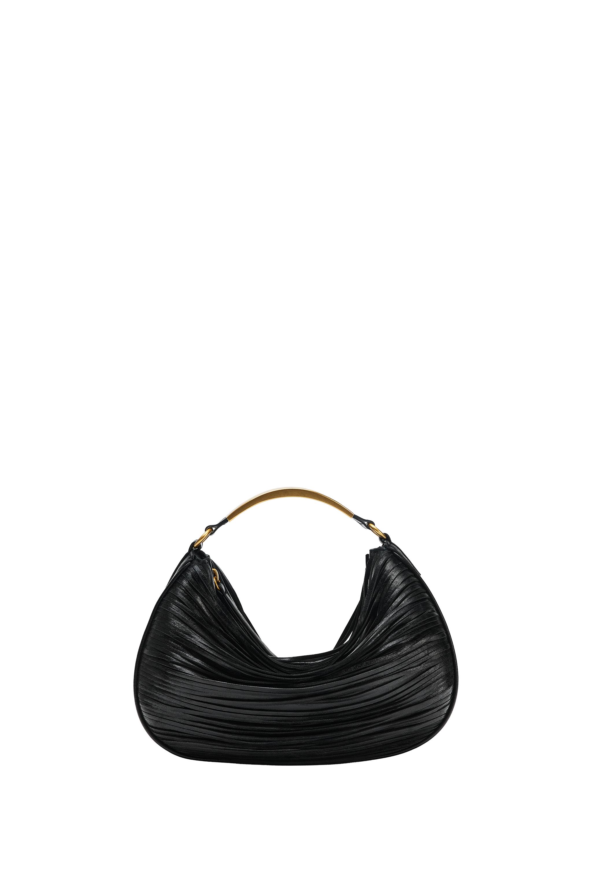 METALLIC HANDLE CLUTCH BAG