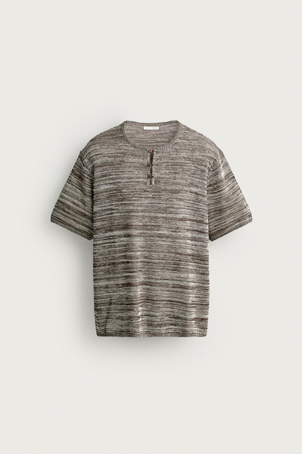 KNIT HENLEY T-SHIRT