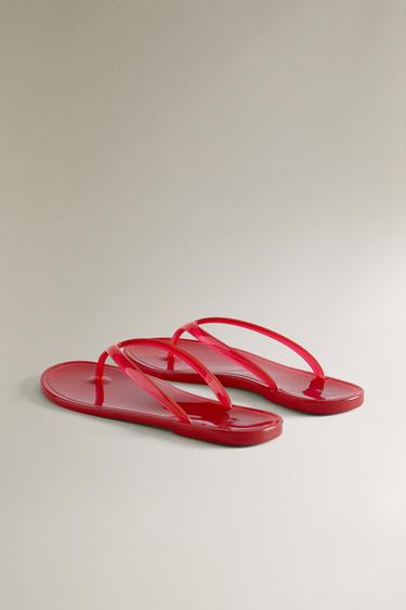 SANDALES PLATES JELLY - Rouge de Zara - Image 3