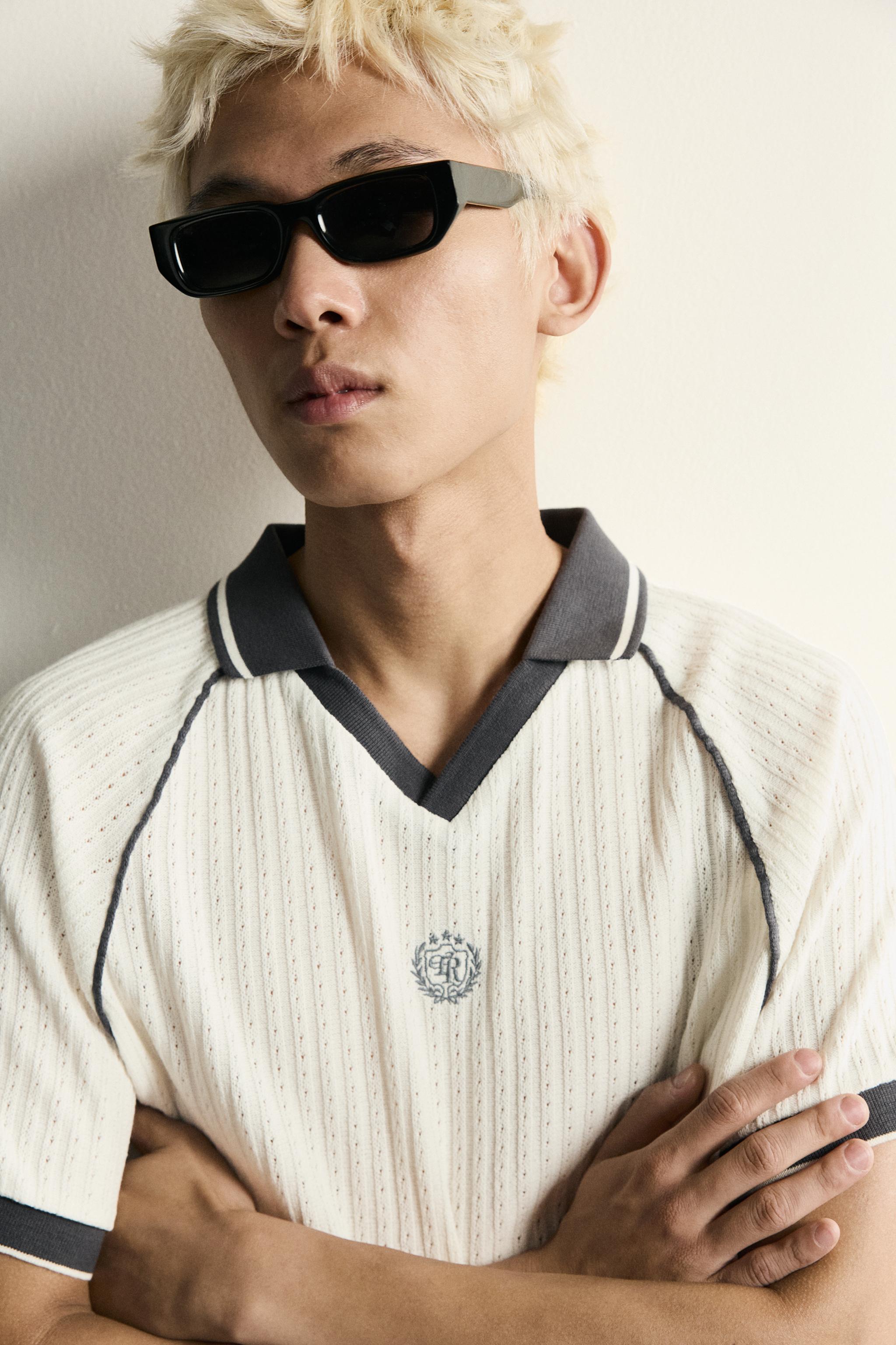 RETRO SOCCER JACQUARD CONTRAST POLO