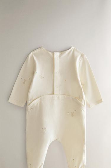ENSEMBLE DE NAISSANCE BÉBÉ LAPINS ET FLEURS - Blanc cassé de Zara - Image 3