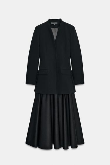 COMBINED BLAZER DRESS ZW COLLECTION - Black by Zara