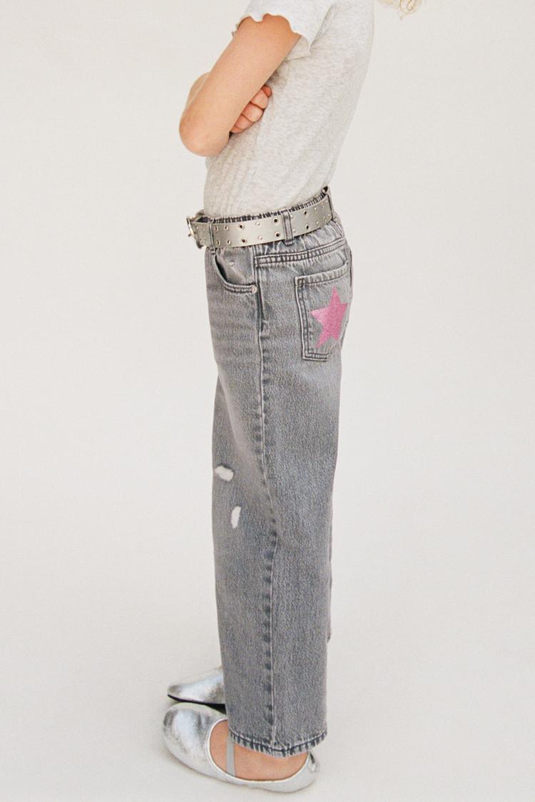 JEANS WIDE LEG CORAZÓN Y ESTRELLA