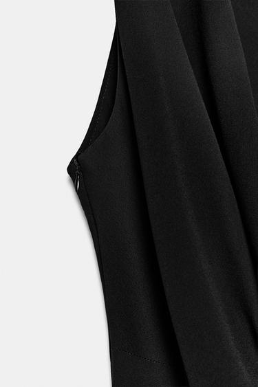 ZW COLLECTION DRAPED MIDI DRESS - Black by Zara - Image 7