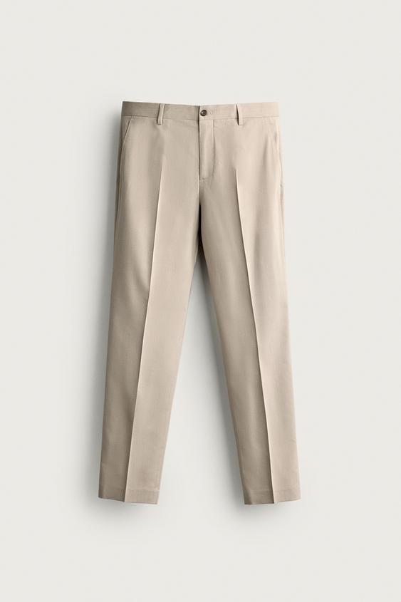 REGULAR FIT SUIT TROUSERS - camel by Zara - Image 0
