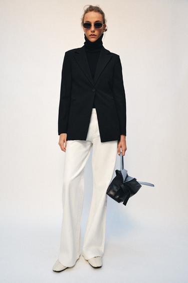 ZW COLLECTION WIDE-LEG HIGH-WAIST JEANS - White by Zara