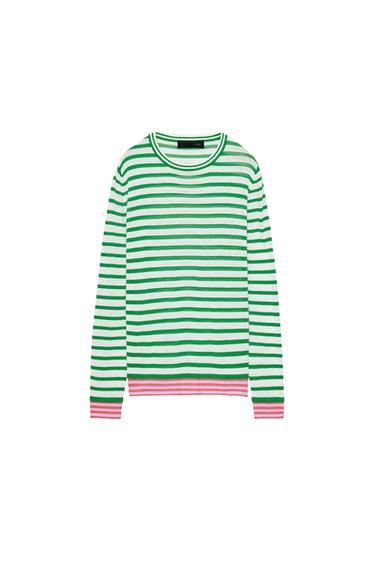 СВИТЕР В ПОЛОСКУ — ЗЕЛЕНЫЙ от Zara