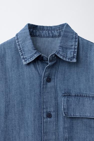 FLUID DENIM SHIRT - Blue by Zara - Image 2