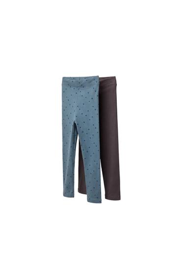 Paquete de 2 leggings de lunares y lisos