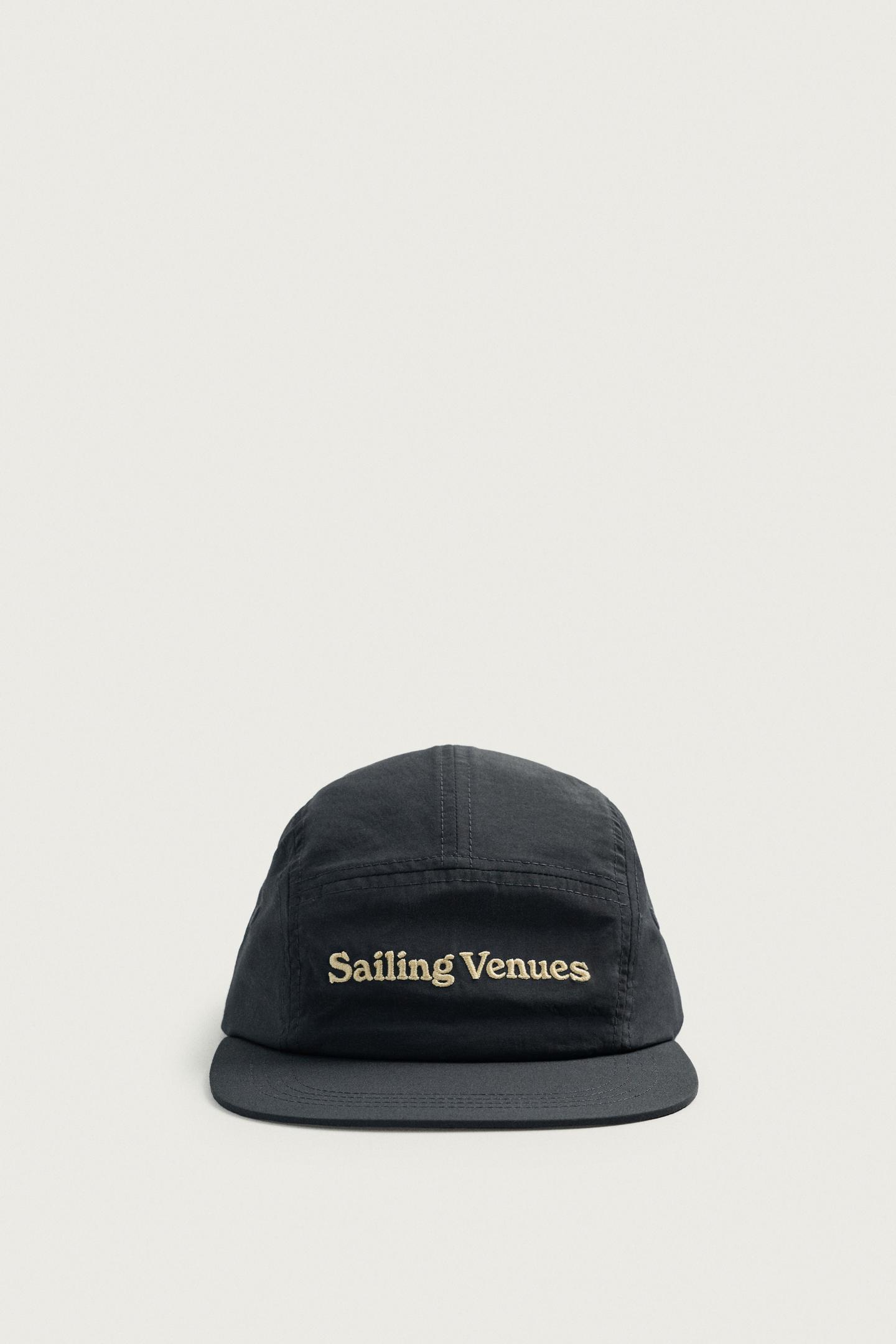 Мужская кепка Zara Embroidered Flat Visor, цвет: Тёмно-синий — фото 5