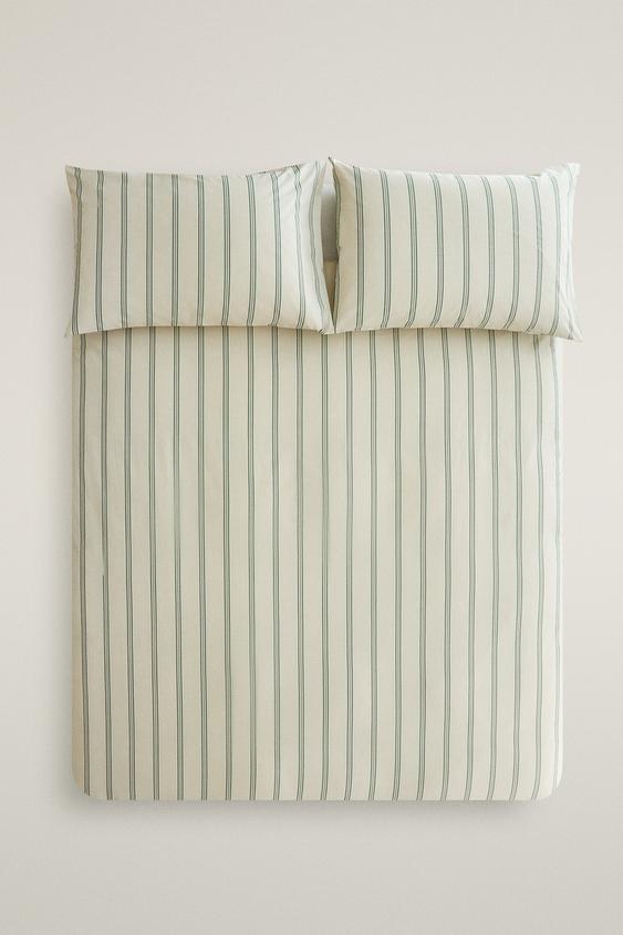 HOUSSE DE COUETTE RAYURES PERCALE (300 FILS) - Écru de Zara - Image 0