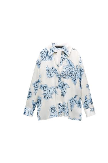 SATIN FLORAL PRINT SHIRT