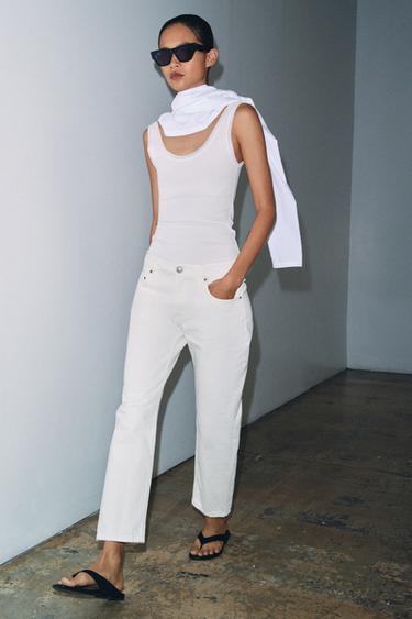 JEANS ZW COLLECTION CIGARRETE TIRO MEDIO - Blanco de Zara