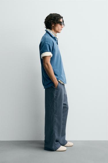 POLO EN PIQUÉ DÉLAVÉ - Bleu clair de Zara - Image 3
