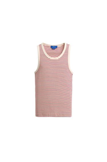 Aaron Levine x ZARA ストライプ柄ジャカードタンクトップ青色/白色ZaraのAaron Levine x ZARA ストライプ柄ジャカードタンクトップ - 青色/白色 