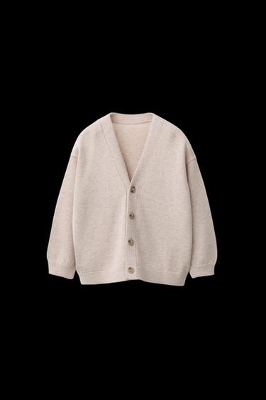 KNIT CARDIGAN - Light beige by Zara - Image 0