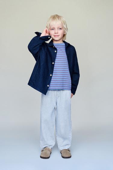 Zara SPORTSKE HLAČE NA PRUGE – plava / bijela