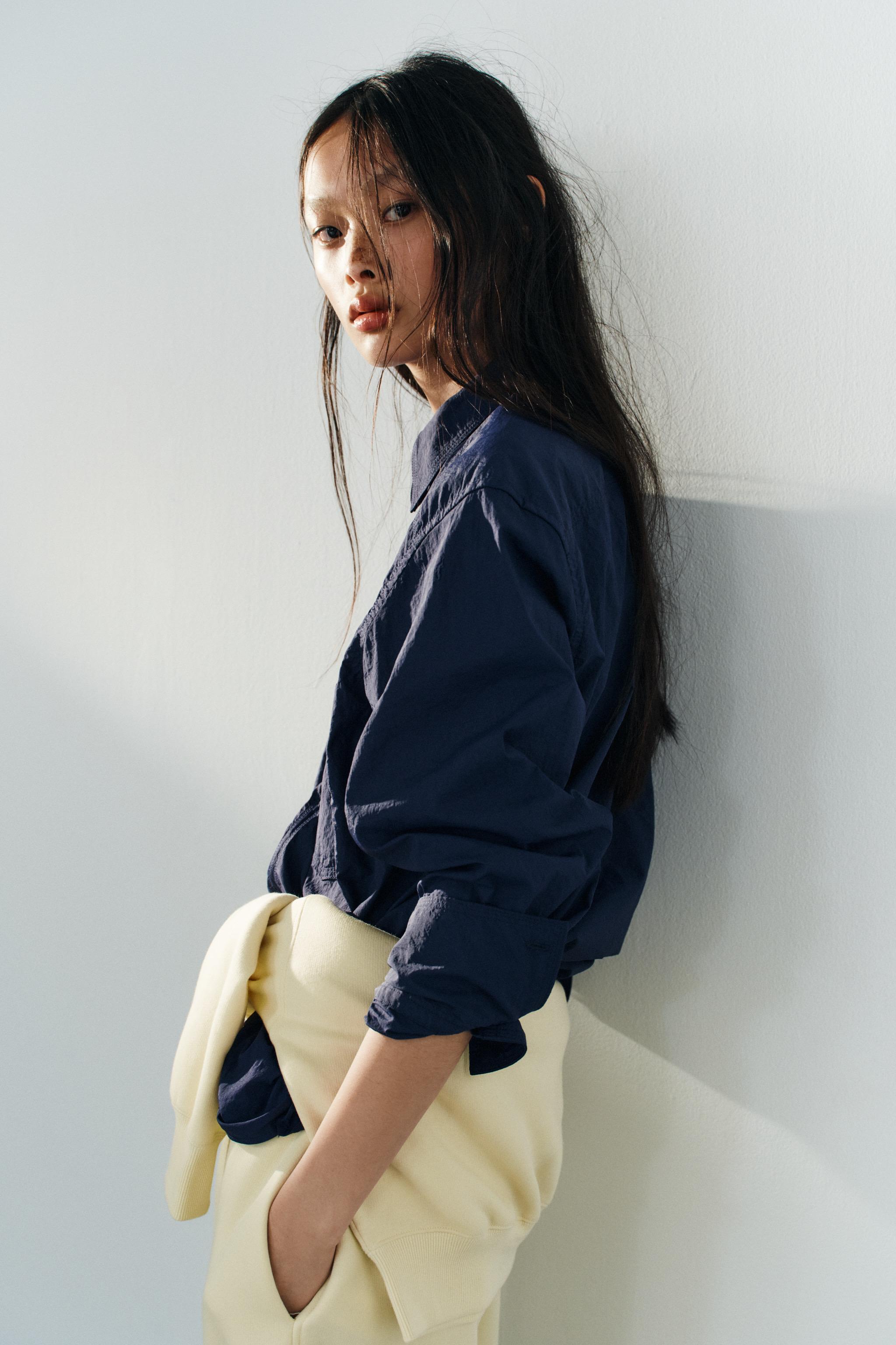 Женские рубашки Zara TECHNICAL FABRIC ZIP SHIRT — фото 4