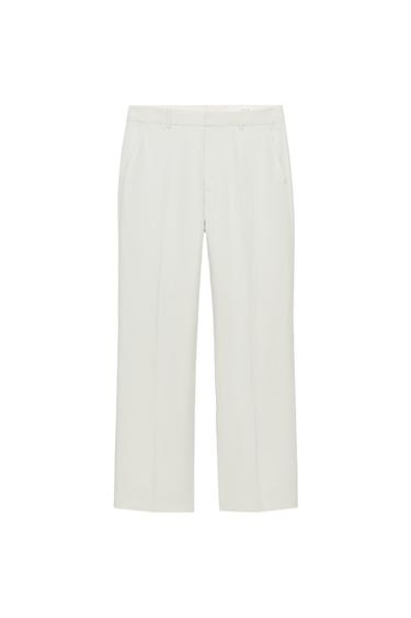 ZW COLLECTION LINEN BLEND TROUSERS - Ice by Zara