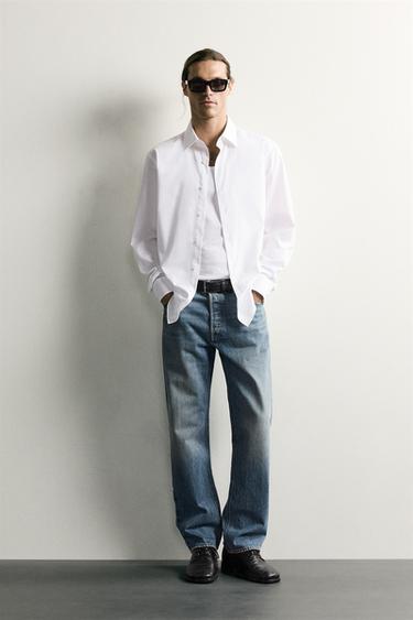 CAMISA SLIM FIT ESTRUCTURA - Blanco de Zara - Imagen 0