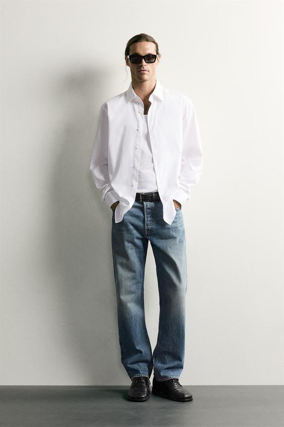 CAMISA ESTRUTURADA SLIM FIT - Branco da Zara - Imagem 0