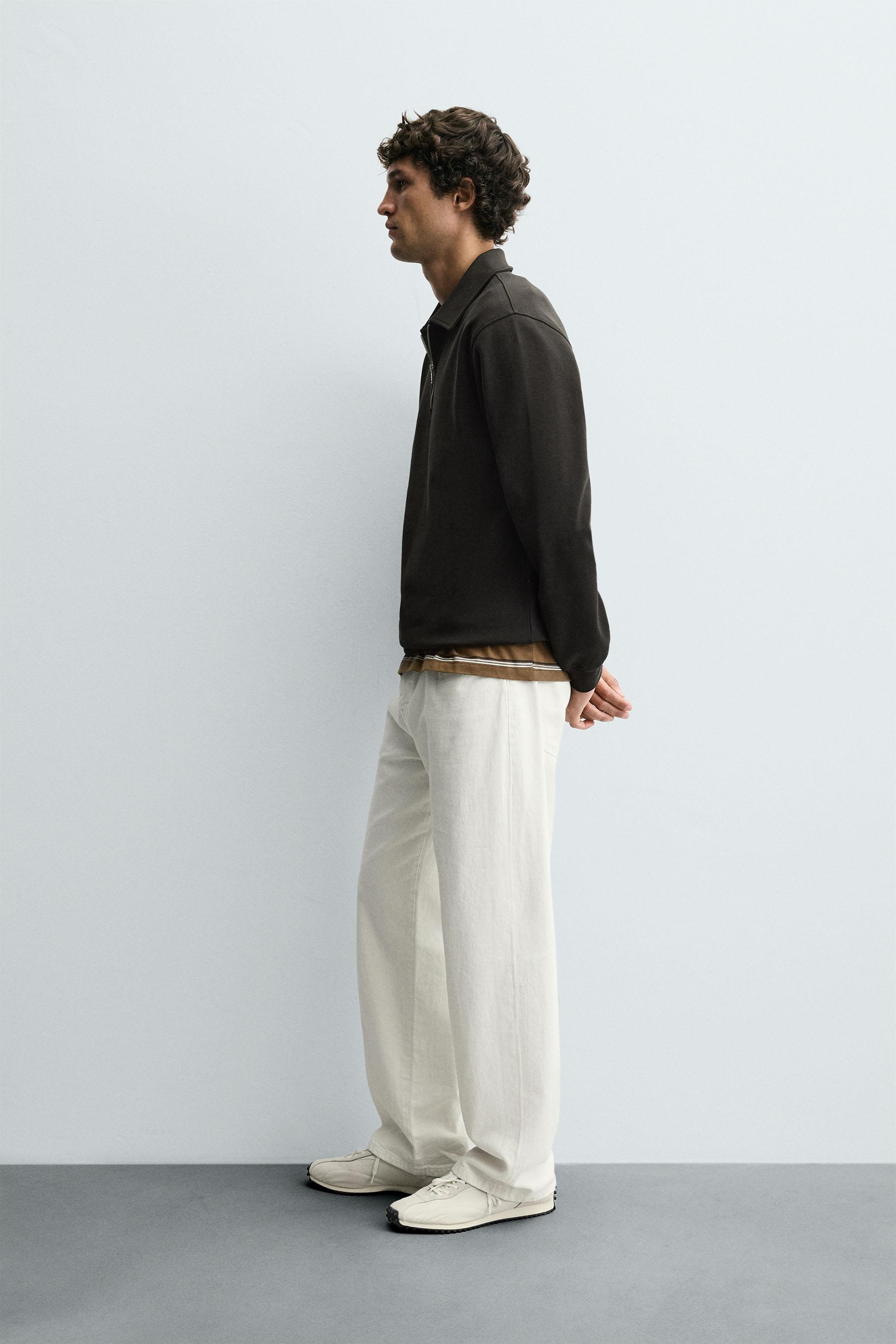 Zara INTERLOCK QUARTER ZIP POLO SHIRT - thumbnail 4 of 8