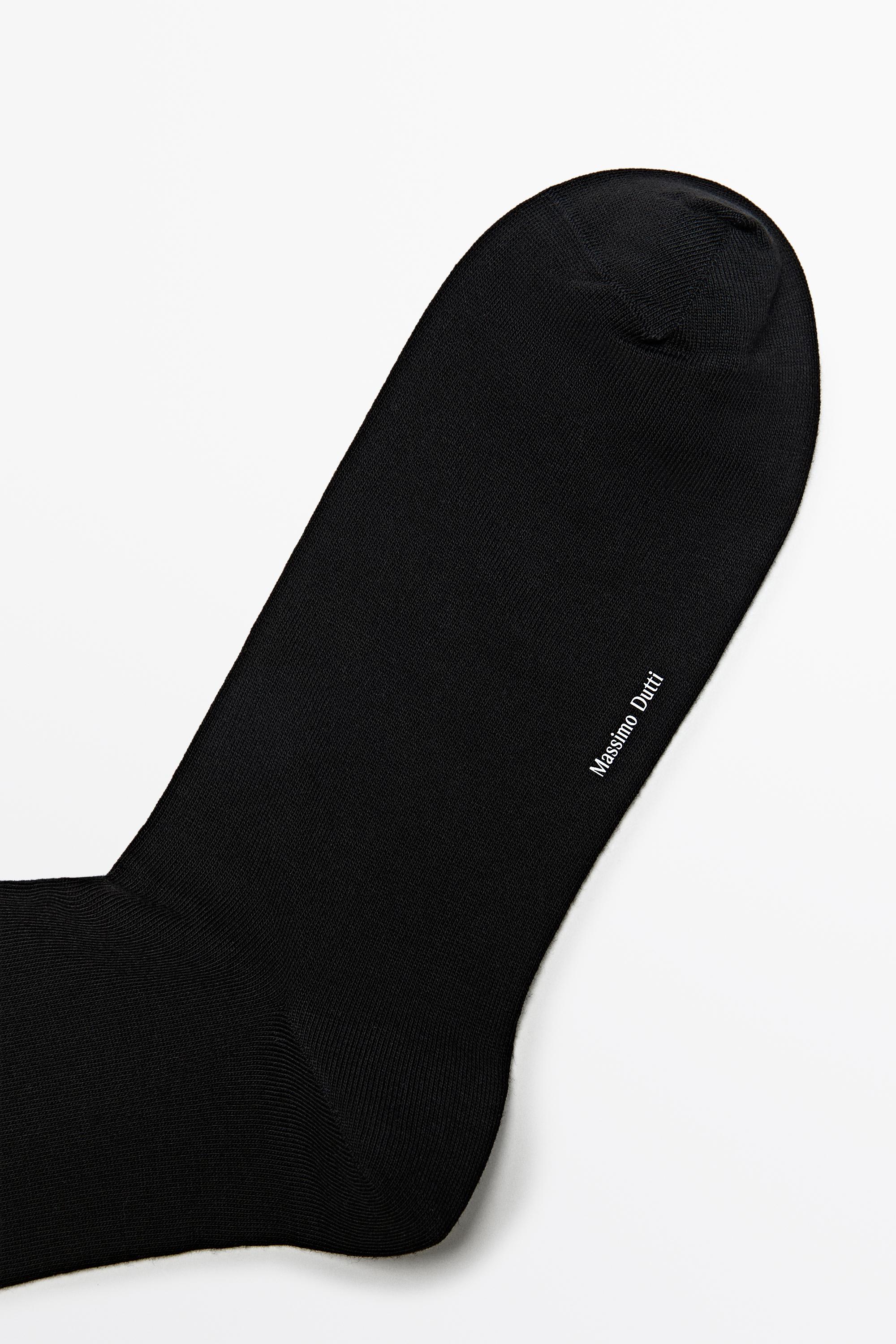 Plain cotton blend knit socks