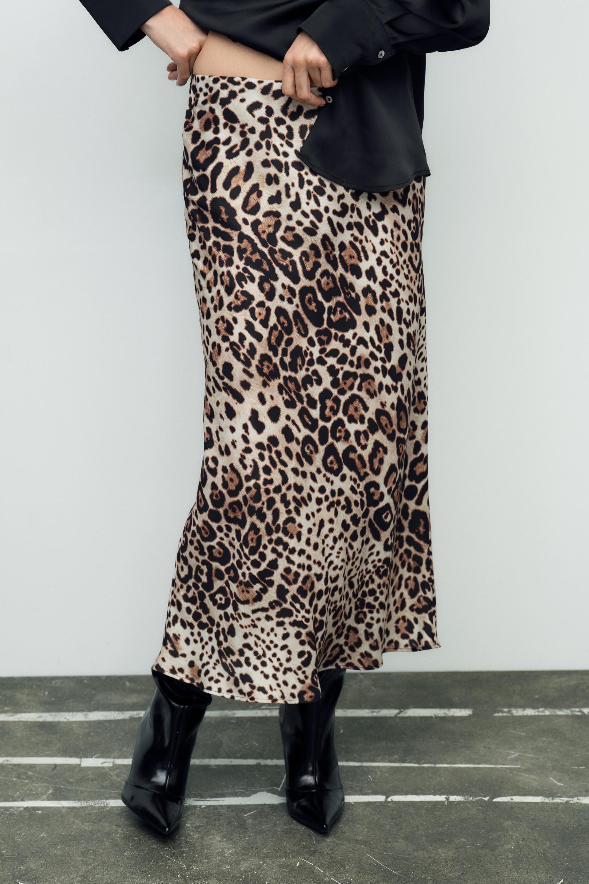 ANIMAL PRINT MIDI SKIRT Leopard ZARA United States