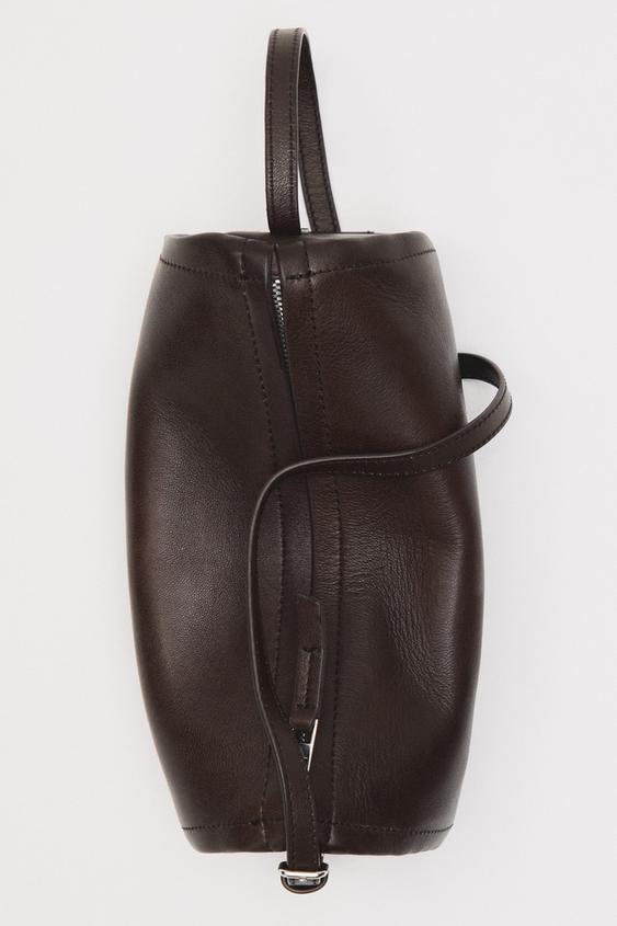 Zara Nappa leather mini crossbody bag - Brown - Image 0