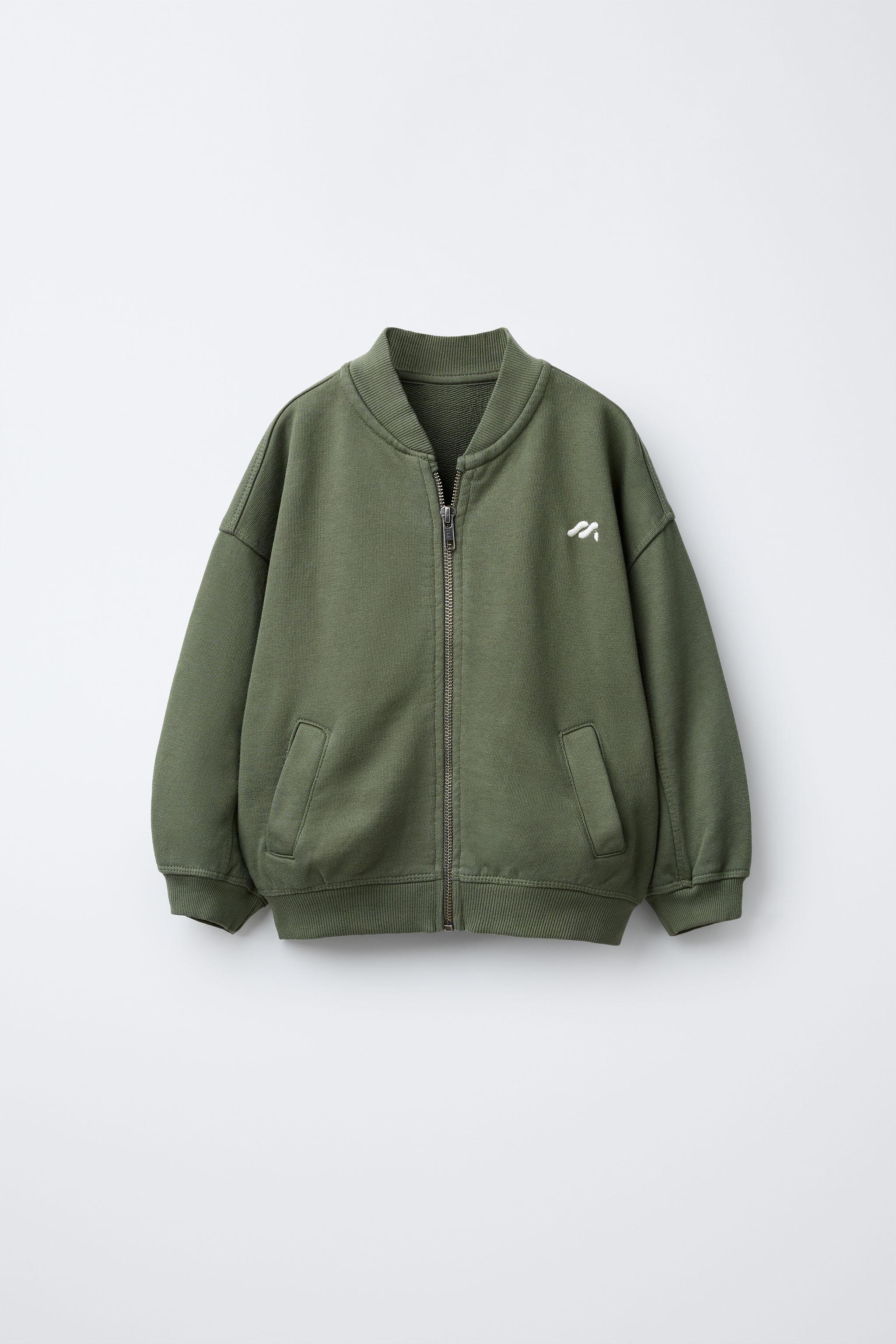 ロゴ入りテリーボンバージャケット - ライトブラウン | ZARA