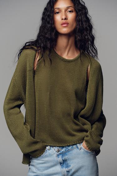 TOP DE MALHA 100% ALGODÃO - Caqui da Zara