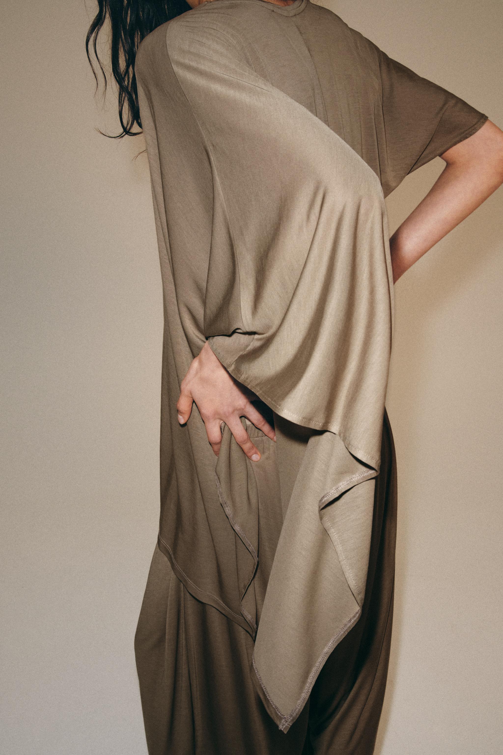 Женские топы Zara ASYMMETRIC CAPE TOP — фото 3