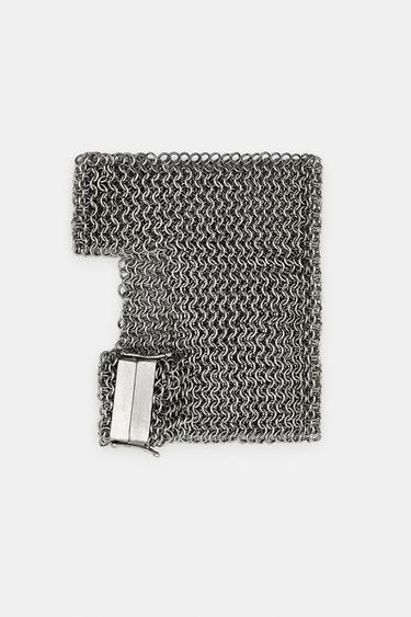 METAL MESH GLOVE - Silver by Zara