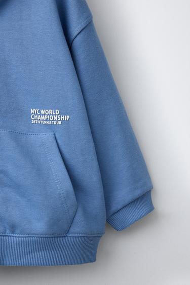 TEXT ZIP-UP JACKET - Mid-blue by Zara - Image 2