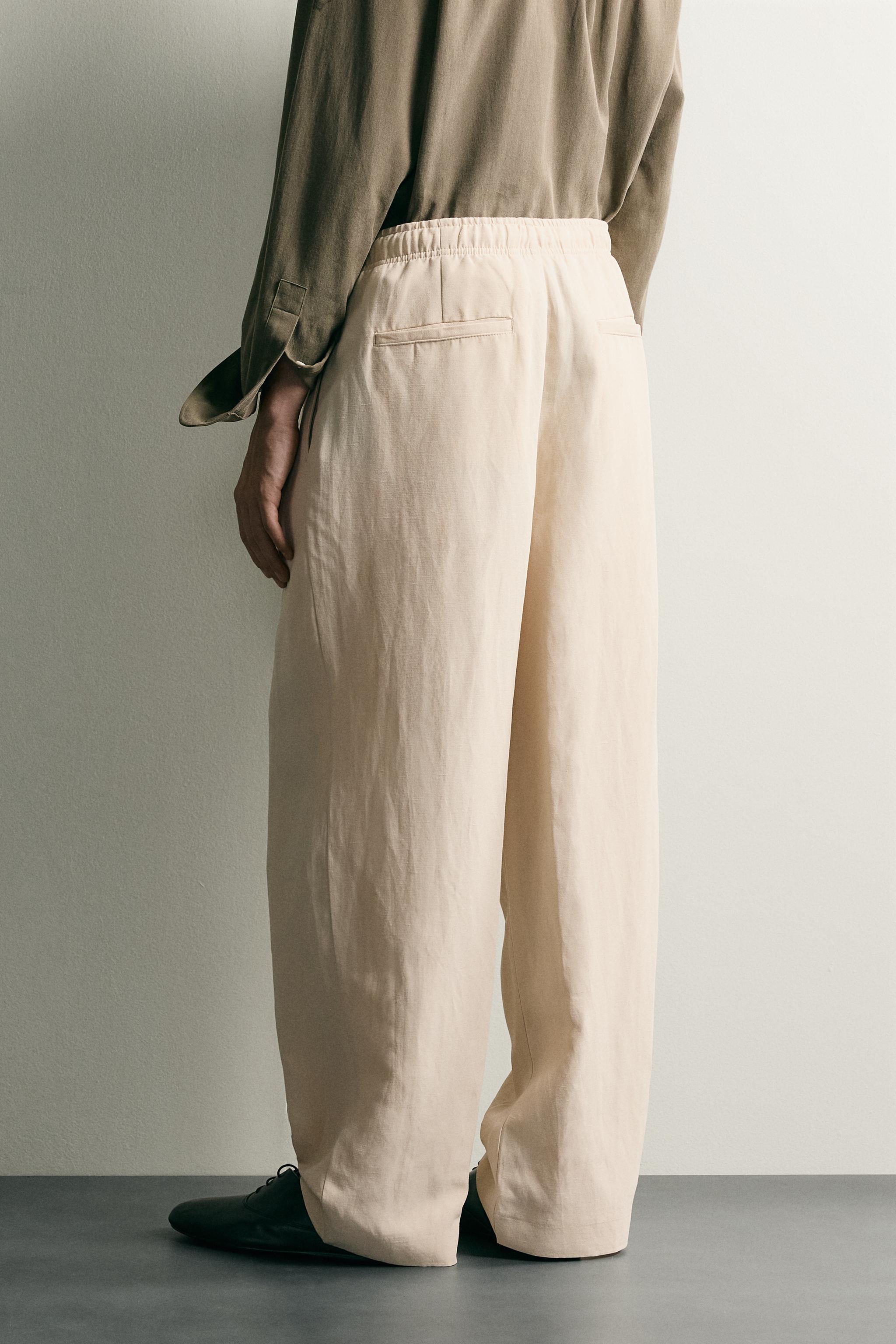 PANTALON COUPE DÉCONTRACTÉE VISCOSE-LIN
